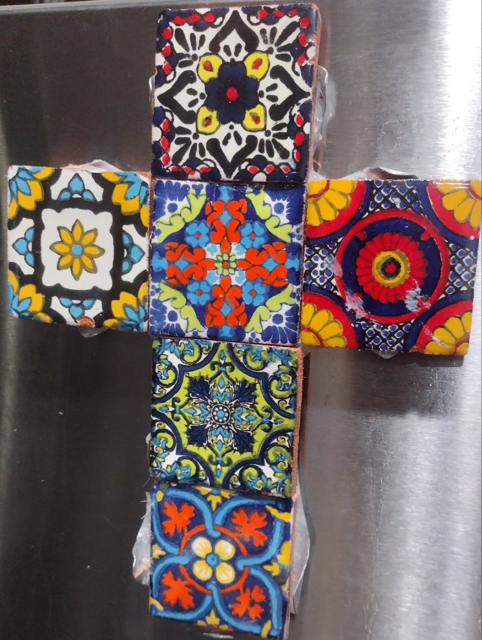 8x6 inch tile cross. Two inch tiles