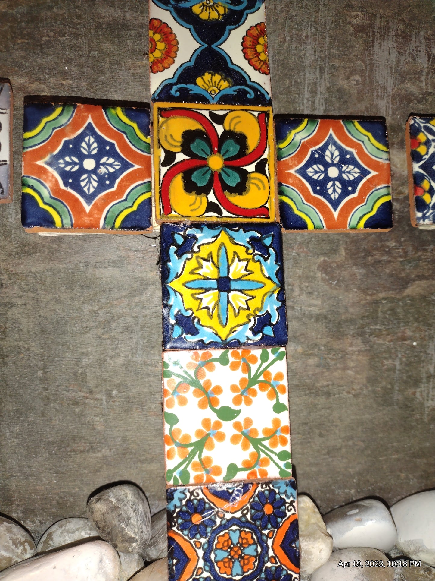 Talavera cross 10"x6" tiles from Baja Mexico