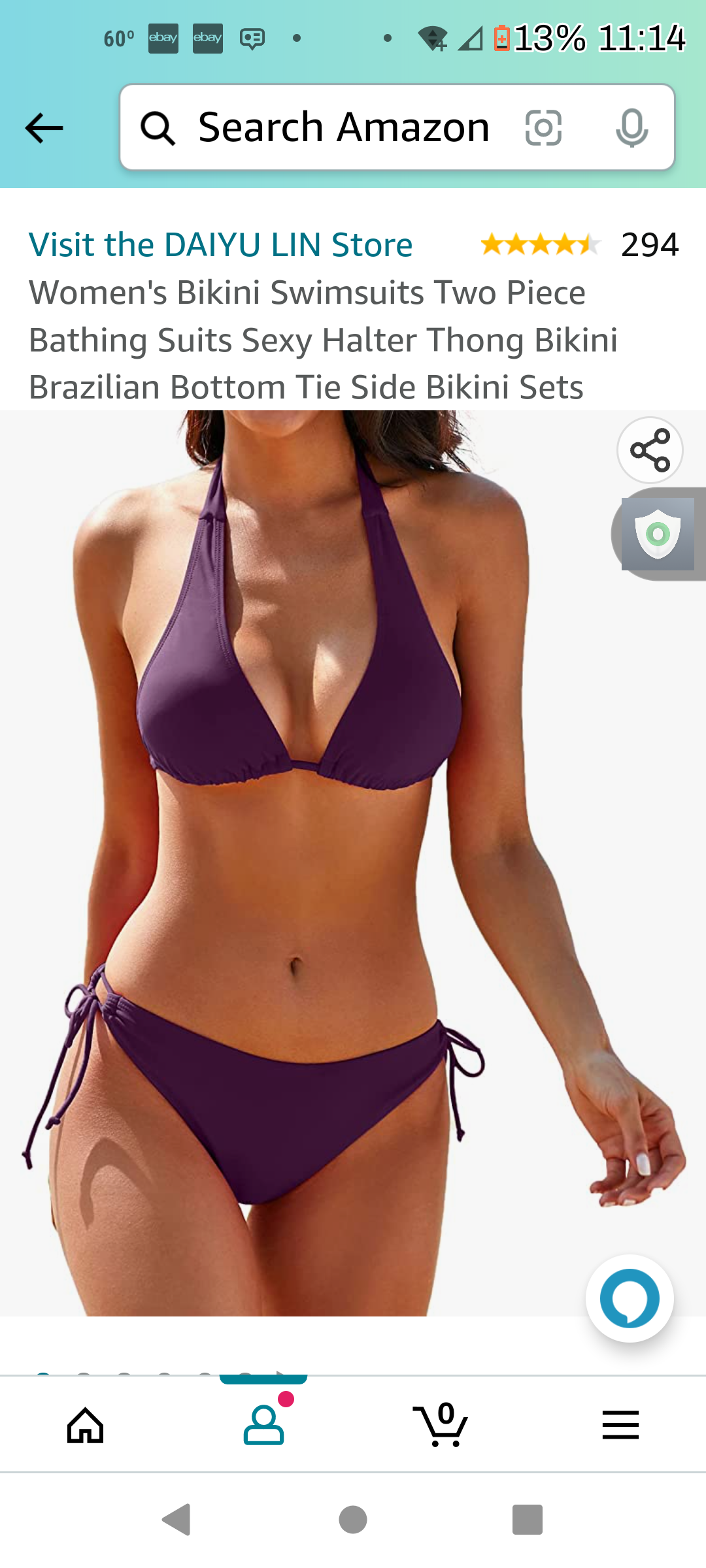 Halter eggplant foxy bikini