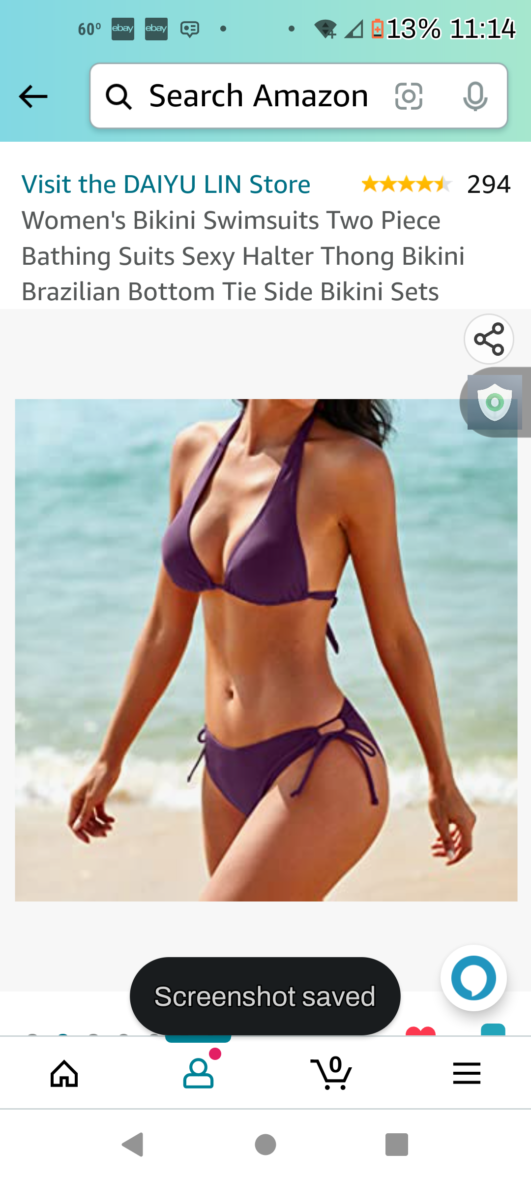 Halter eggplant foxy bikini